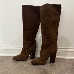 Ralph Lauren Rich Brown Suede Heeled Boots